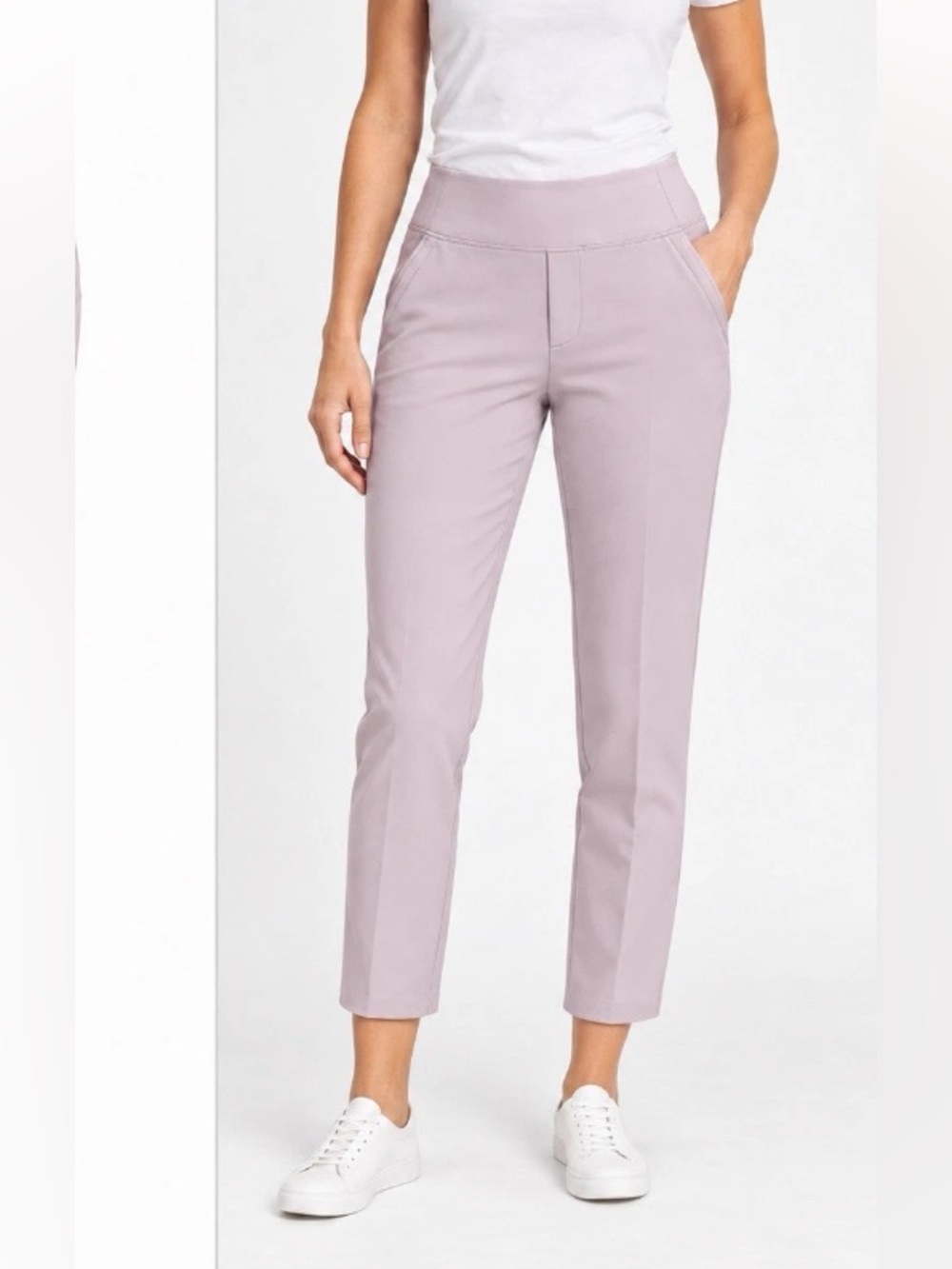 Athleta Endless High Rise zip pockets straight leg  pant blush pink 10 petite